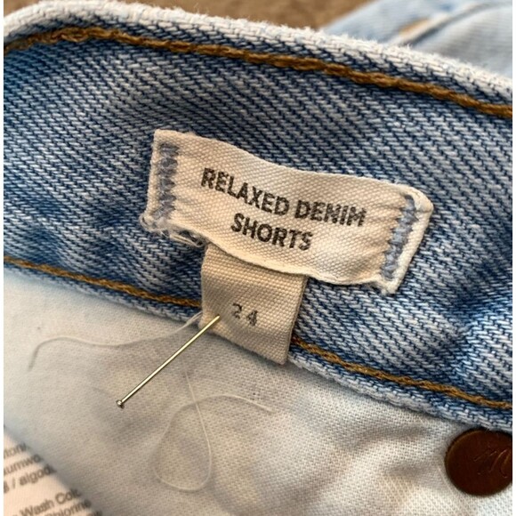 Madewell Shorts Womens 24 Cut-Off Mid Rise Relaxed Button Fly Distressed Denim - Picture 8 of 10